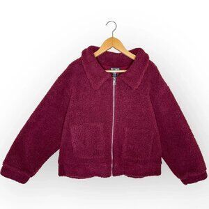 Hot Topic New Women's Oversized Bur Teddy Jacket Size